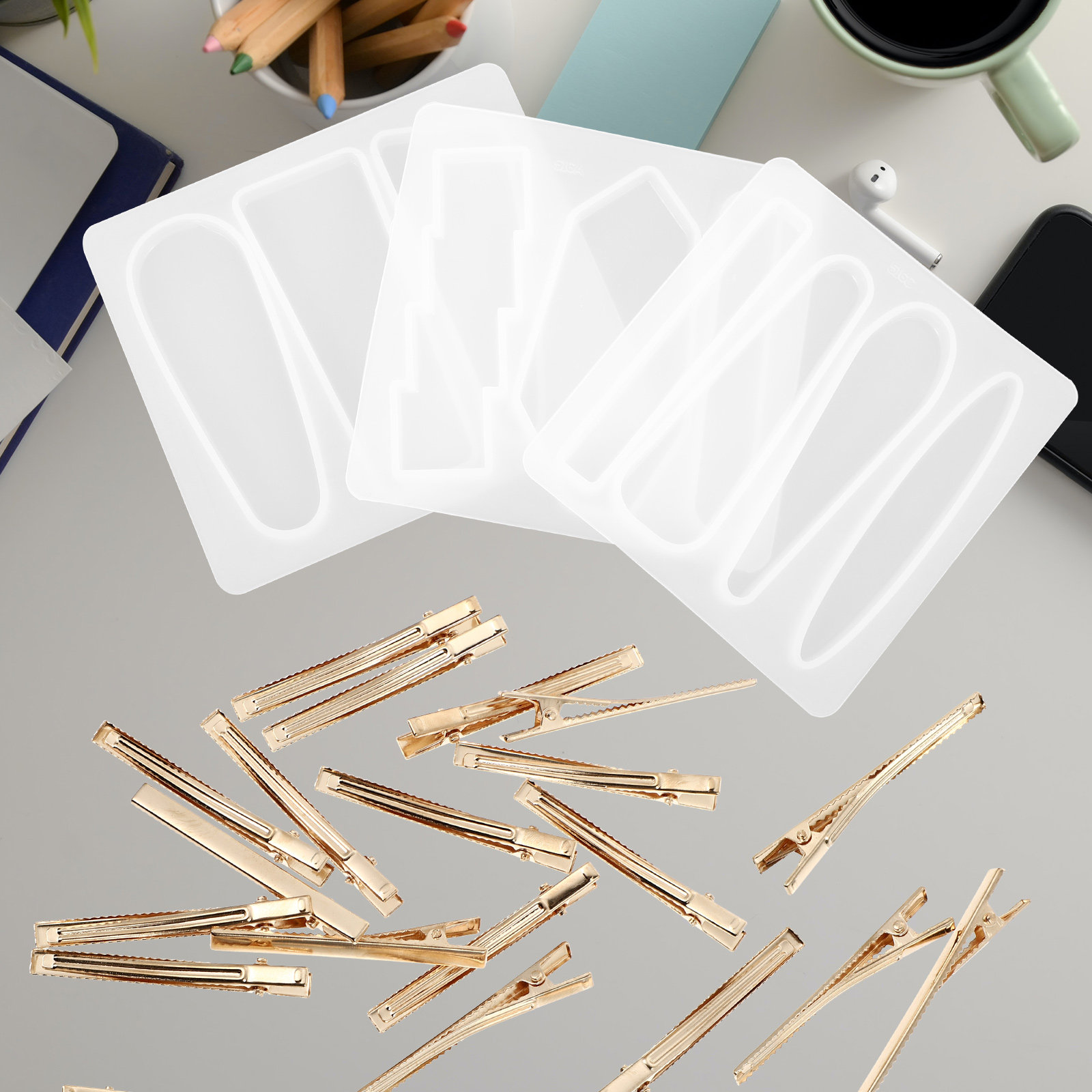 1Set Silicone Hair Clips Mold  - Resin Crafts Diy review and price