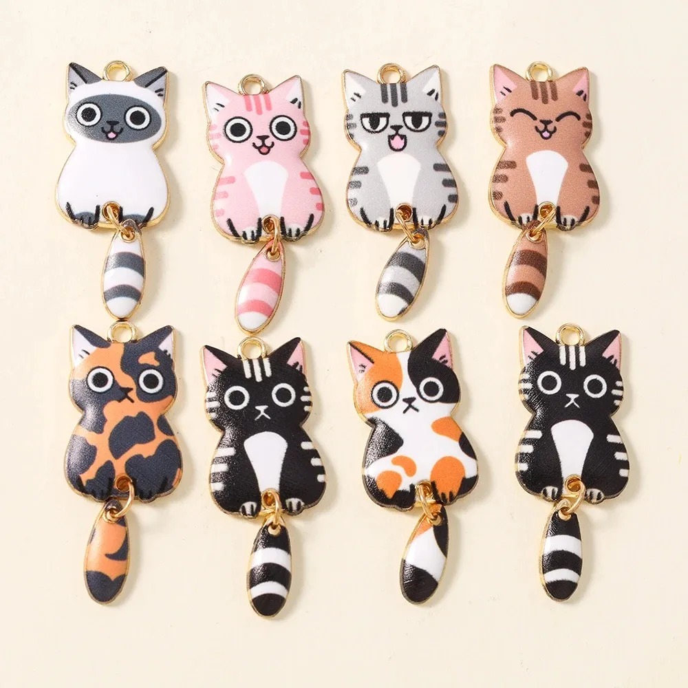 10Pcs 16×39mm Cute Cartoon Cat - Resin Crafts Diy review and price