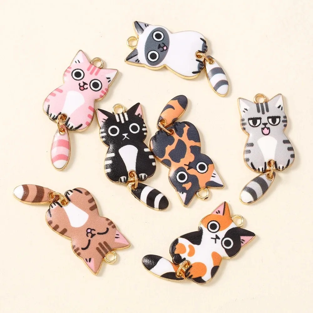 10Pcs 16×39mm Cute Cartoon Cat - Resin Crafts Diy review and price