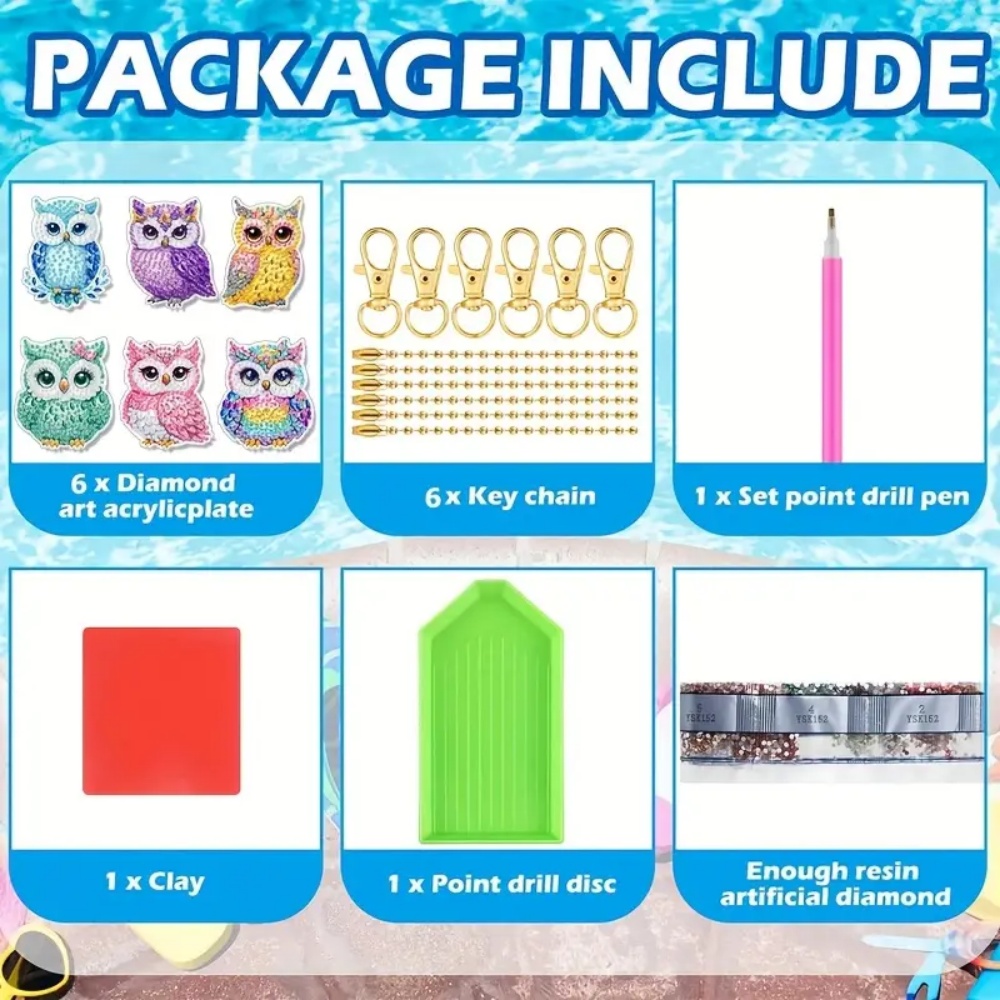 6-piece/set DIY Diamond Keycha - Resin Craft Ideas review and price