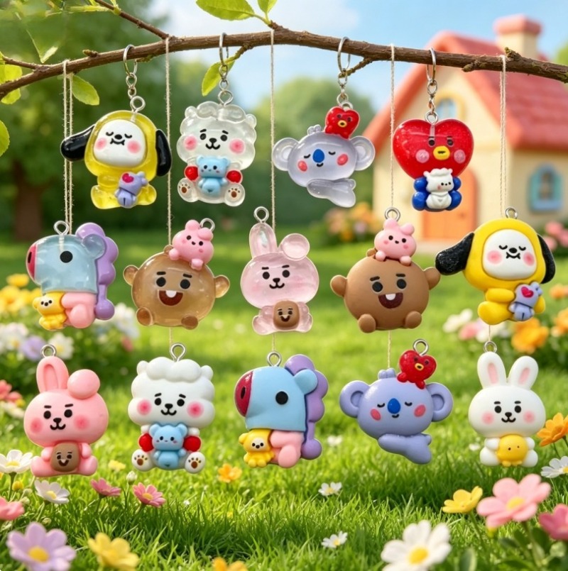 7pcs BT21 Resin Cartoon Charm  - Resin Crafts Diy review and price