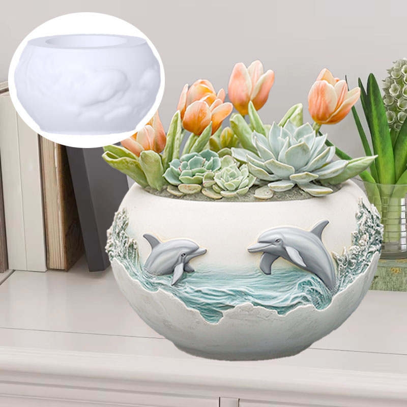 Couple dolphin relief succulen - Resin Ocean Wave Mold review and price