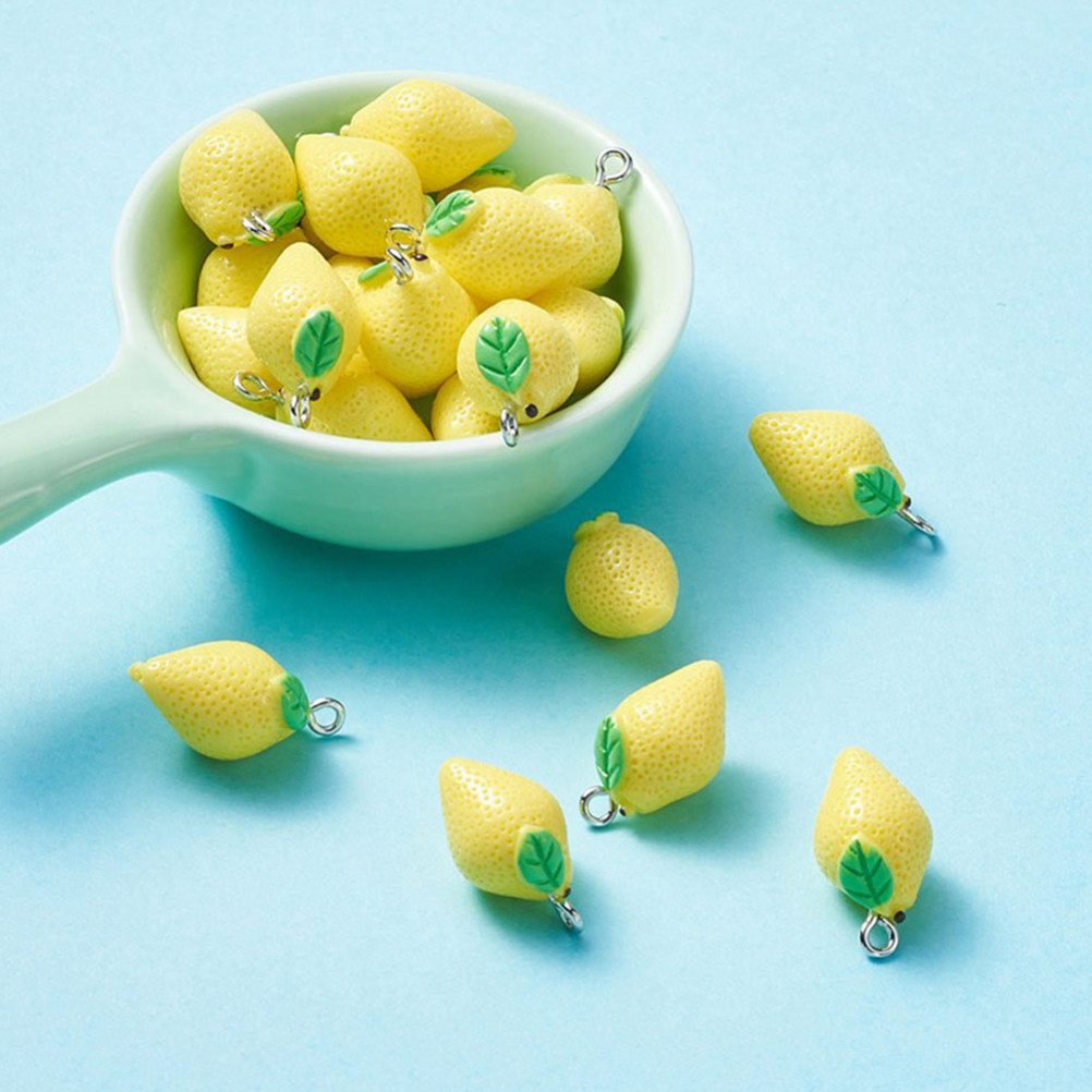 20Pcs Resin Lemon Charms Fruit - Resin Crafts Diy review and price