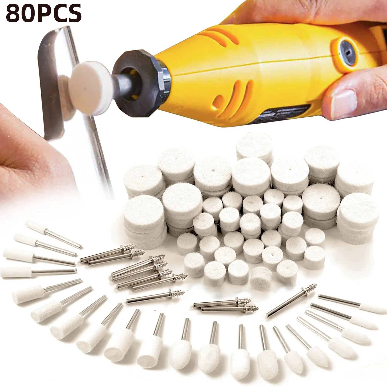 80PCS Wool Felt Buffing Wheel  - Resin Crafts Diy review and price